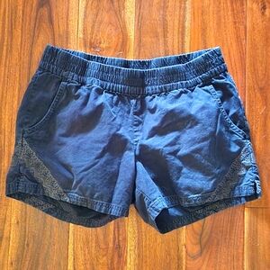 Black Embroidered Prana Hermione Shorts 100% Organic Cotton